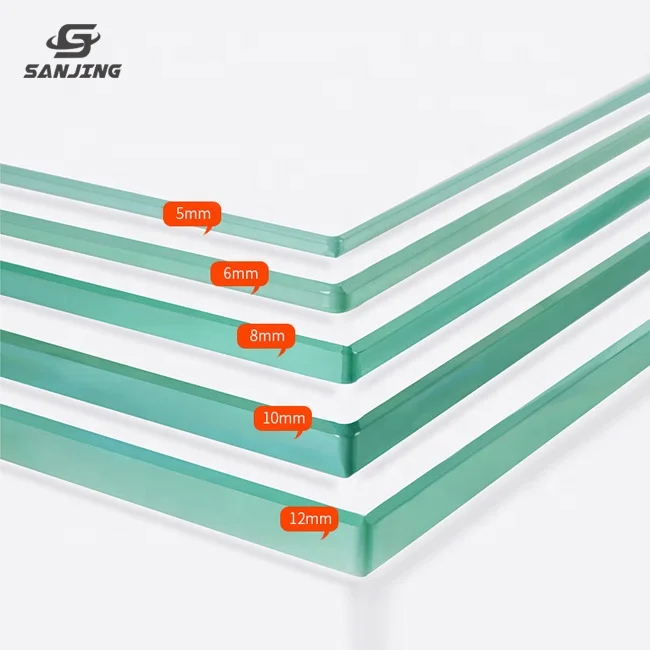 manufacturer custom Building glass safety transparent flat tempered glass price per square meter