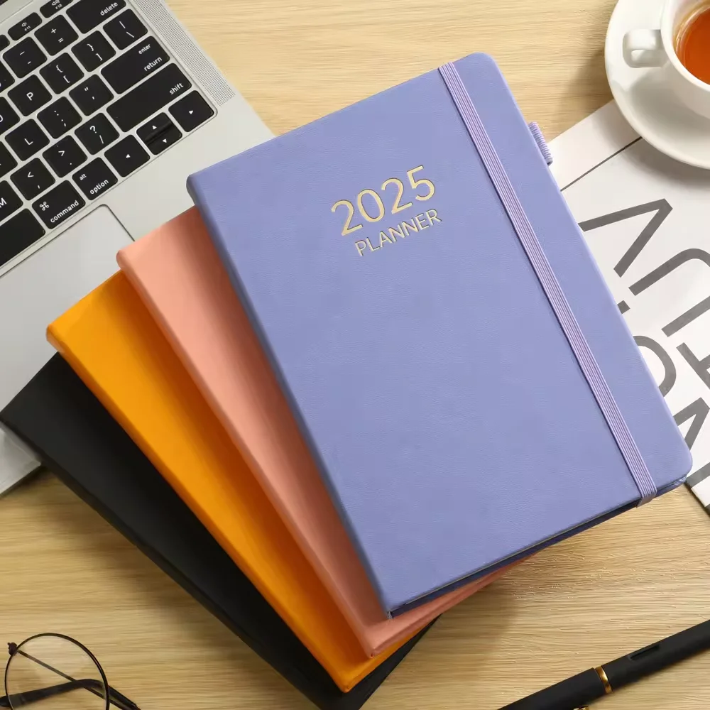 Hot Selling A5 Hardcover Luxury 2025 New Design Notebook Promotional Pu Leather Lined Notebook Custom Journal