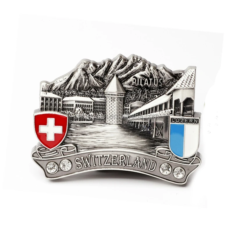 Custom Crafts Designer European countries France Souvenir Metal 3d Magnets Custom Souvenir