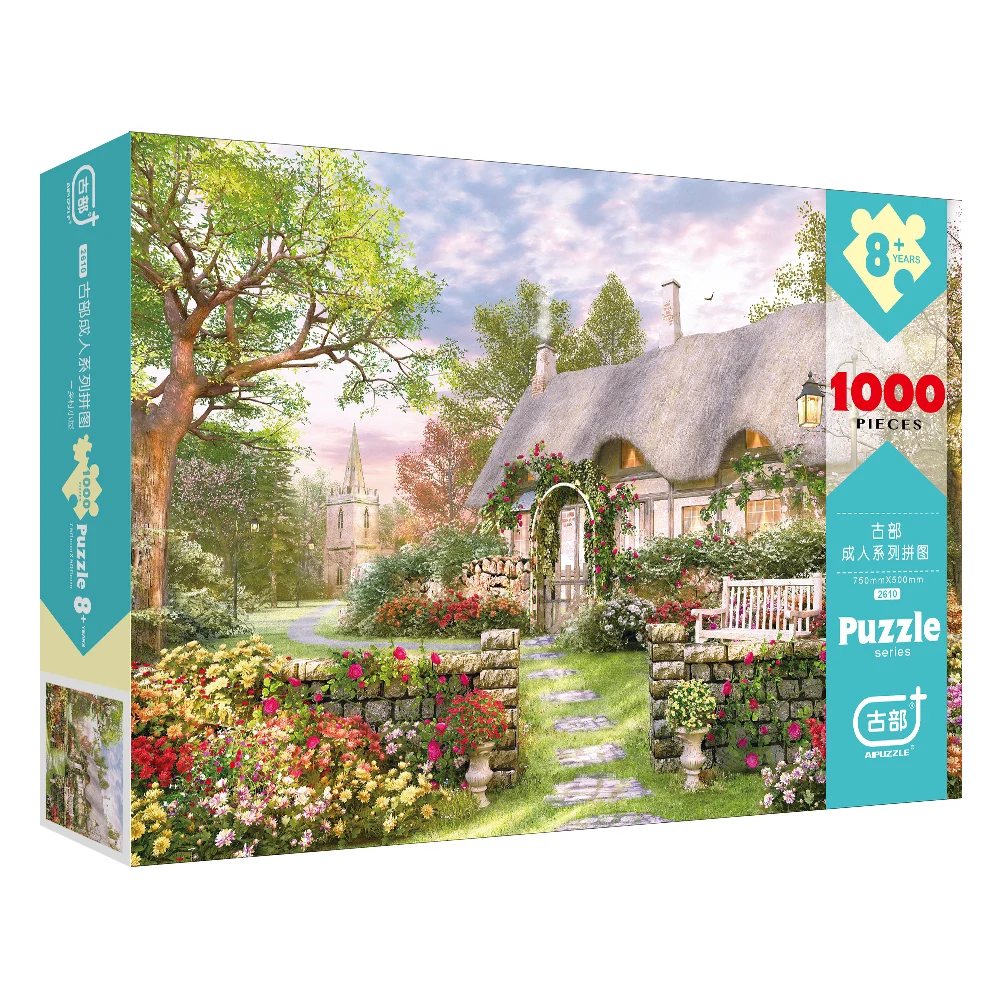 Low price custom puzzle 1000pcs jigsaw puzzle direct from factory custom design animals country house  OEM
