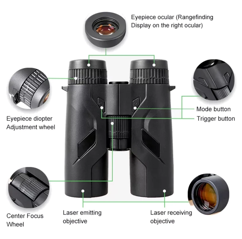 SECOZOOM  IPX7 Waterproof Binocular Laser Distance  Rangefinder for Golf Hunting