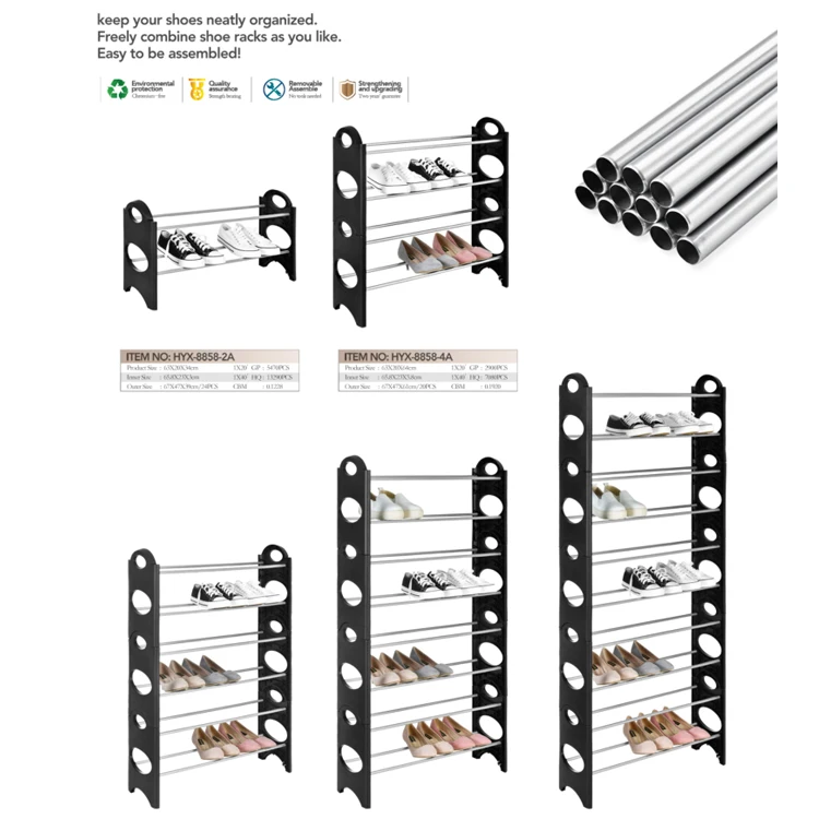 Amazing 6 tiers diy easy assemble metal pole foldable corner portable shoe rack wholesale