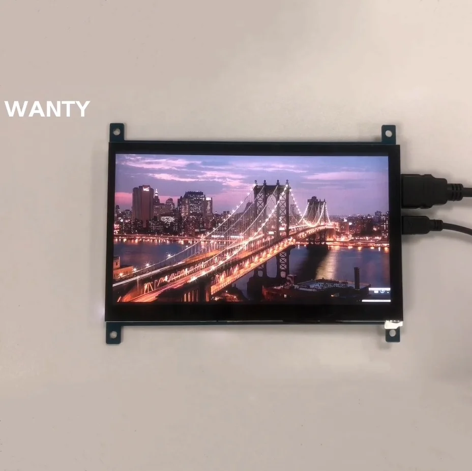 WANTY 7 дюймов 1024x600 TFT ЖК-панель IPS емкостный сенсорный экран USB монитор сердечного ритма Raspberry Pi 3