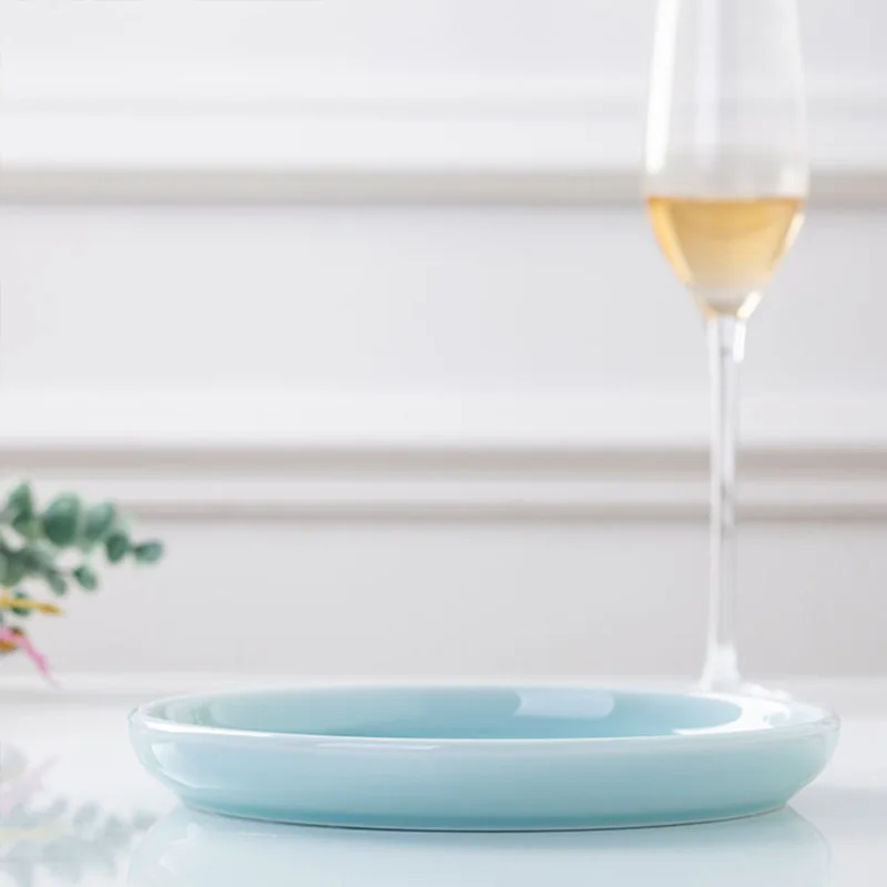  Ceramic Steak Platter Breakfast For Japanese and Korean Tableware Round Serving