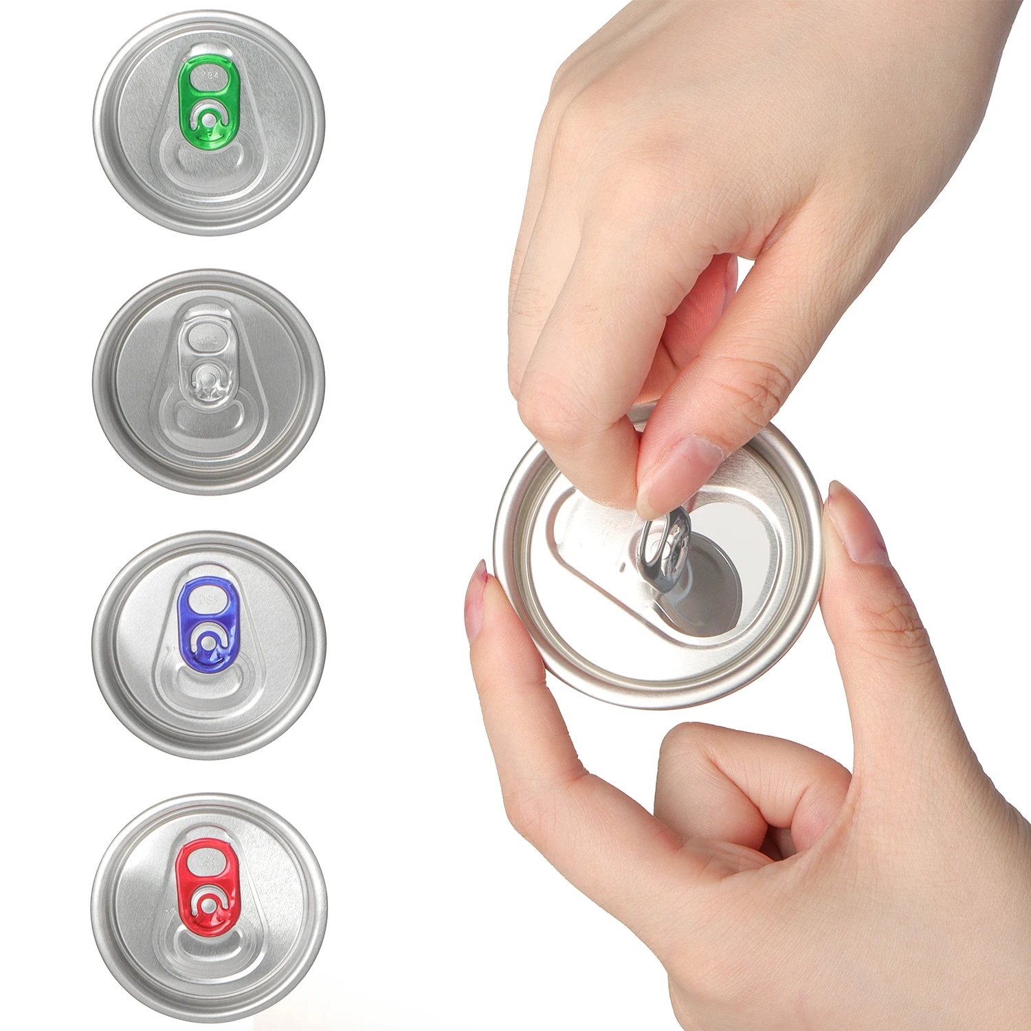 Aluminium Beverage Drink Can Seal Lid Ring Pull 202Eoe 202Sot Easy Open End Cover Cap Lid For Plastic Aluminium Beverage Cans