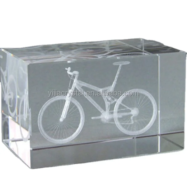 K9 Glass Cube/blocks 3d laser Engraved Crystal bike/bicycle