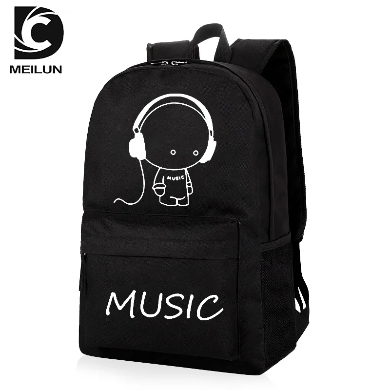 Hot Sale Fashion Custom Logo Luminous School Bags Backpacks 3 pcs  Backpack set