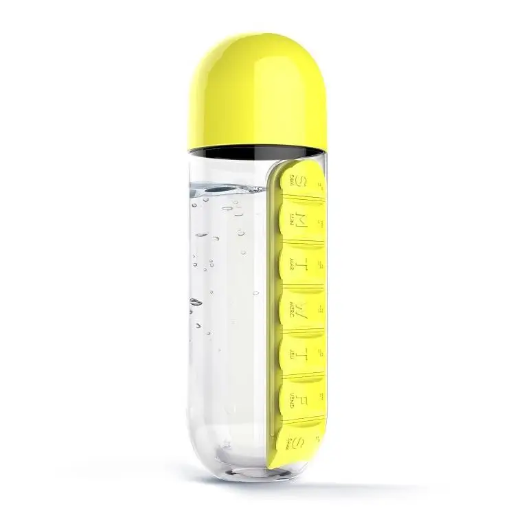 Wholesale Multi Color Traveling Water Bottle Capsule Large Capacity Water Bottle Plastic Medicine Container Cup