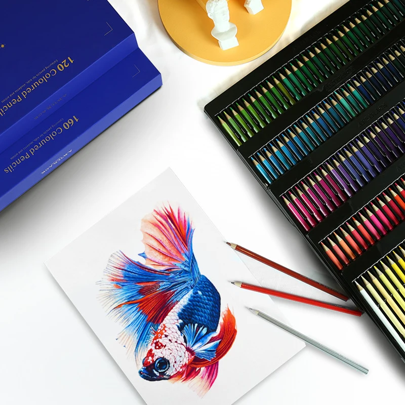 120 Colors Oily Colored Pencils Painting Lead Art Water Color Pen Water-soluble Colored Pencils Set