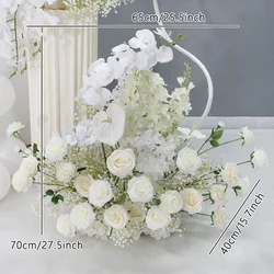 White Rose Orchid Gypsophila Artificial Flower Ball  Floral Arrangement Wedding Party Backdrop Decor Scene Layout Props