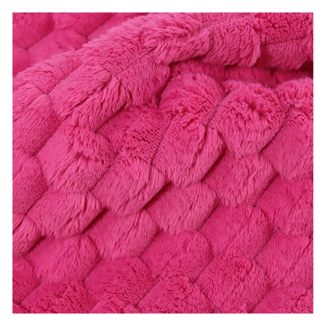 Hot Sale Bulk Plaid 150D Material Jacquard Flannel Fleece Fabric Fir Blanket