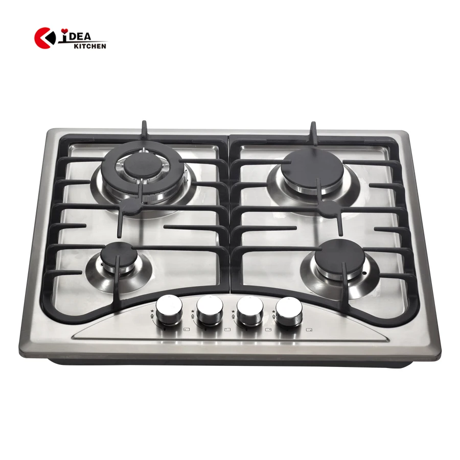 IDEA Manufacturer Wholesale Price 4 Ultrathin Kitchen Built-in Stainless Steel NG LPG High Pressure 4 Burner Digital Gas Stove