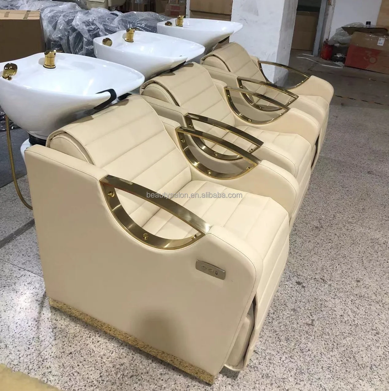 Luxury Modern Electric Hair Salon Equipment Auto Shampoo Chair with Ceramic Shampoo Bowl