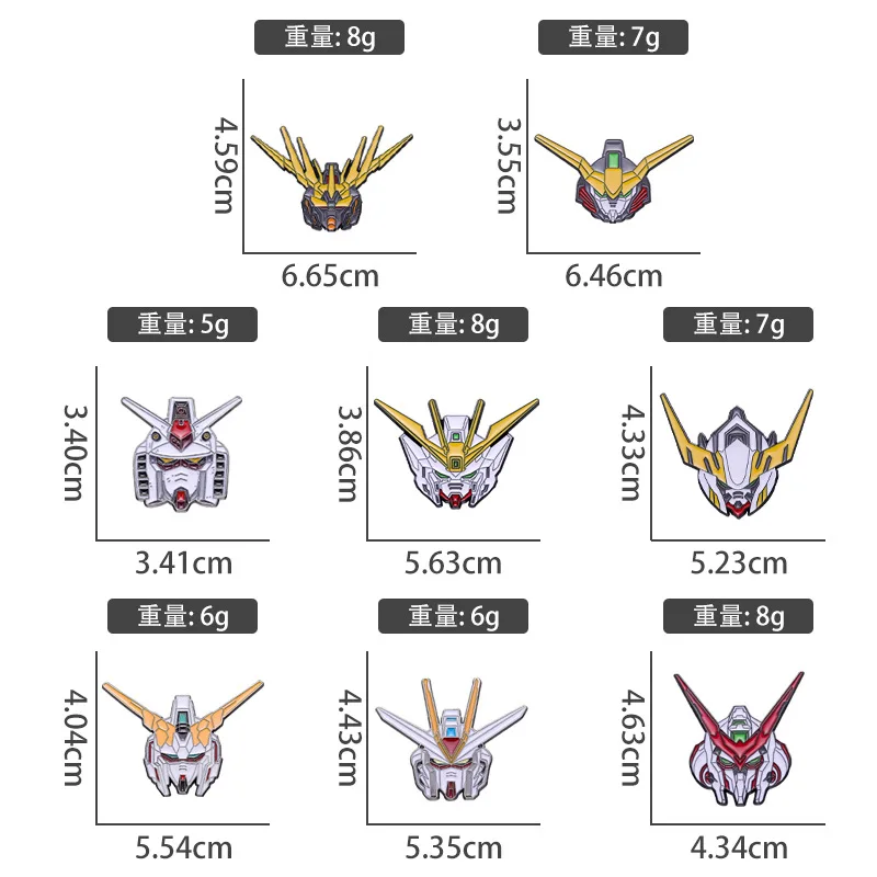 Anime Robot Gundam Series Alloy Brooch Personality Mech Warrior Styling Badge Soft Enamel Pin