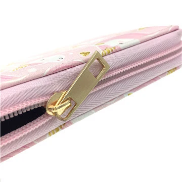 Custom Women Cute cartoon girl Printed Clone Long card Wallets PU Leather Carteras For Women Fashionable purse