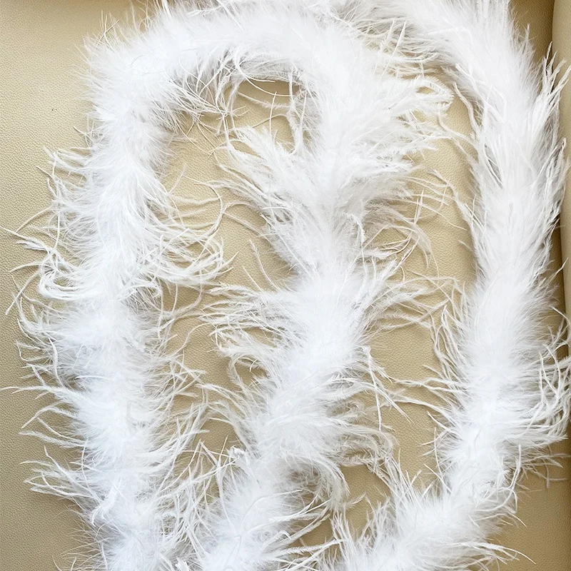 Real ostrich feather boa 8-11cm 5ply bulk ostrich feathers for dance clothes decoration