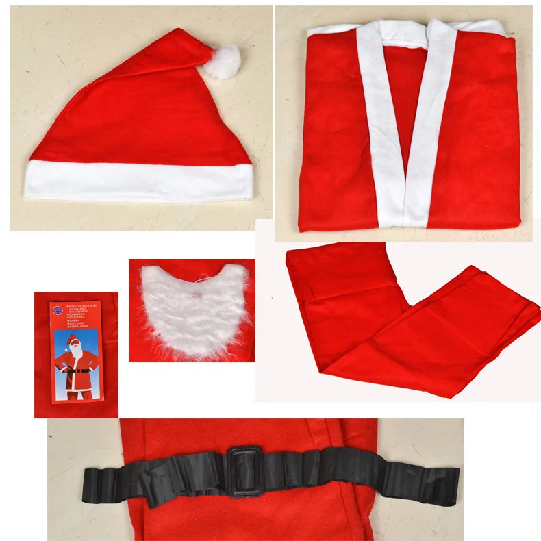 
5 sets of Santa Claus costumes non-woven items Santa Claus costume 