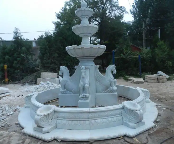 White Marble Outdoor Stone Water Fountain