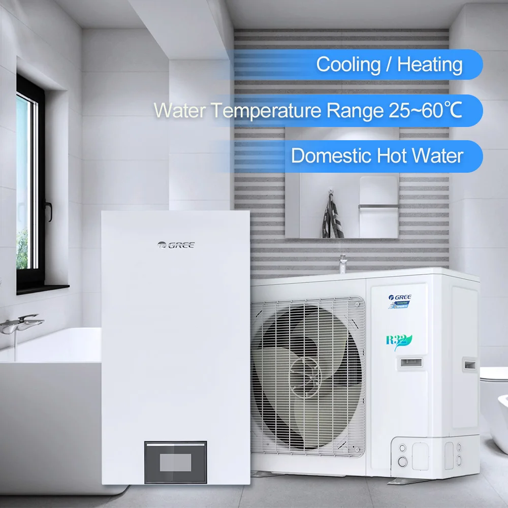 Сплит-тепловой насос Gree от воздуха к воде тепловые кондиционеры R32 R290 охлаждающий нагревательный инвертор 10 кВт