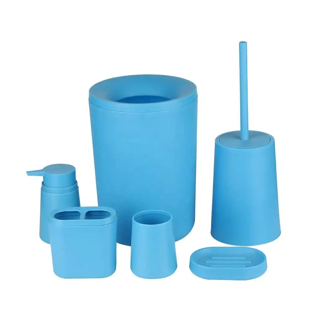 Bathroom accessories 6pcs plastic bath accessory set