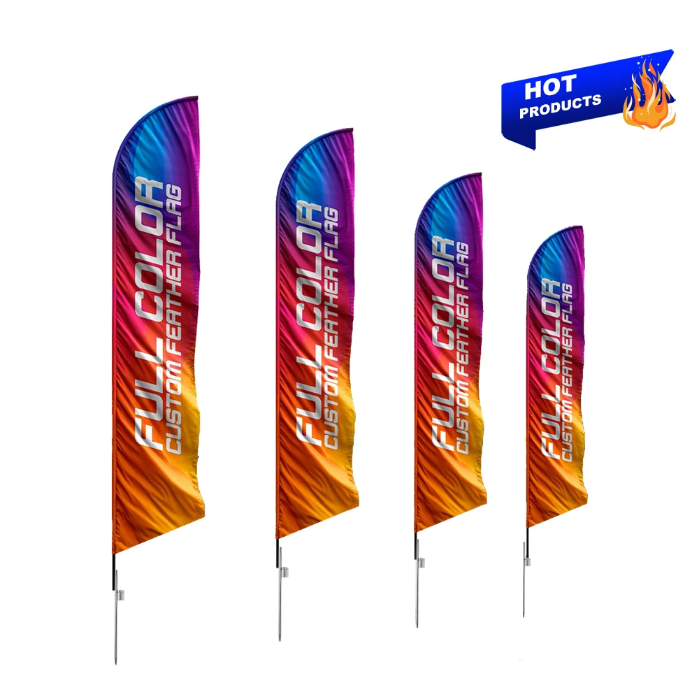 Ad Customizable Display Aluminum Pole Kit With Stand Base Beach Feather Flags For Nobori Brand Flutter Open Mini