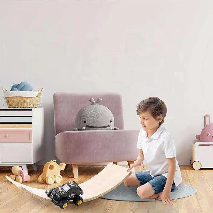 Multifunction Wobble Boards children Montessori Game Curved crescent Wood Toy Wooden Balance Board for kids