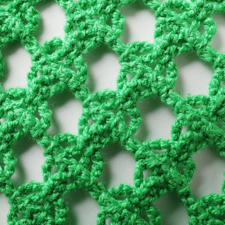 Knitwear manufacturers custom green polo collar long sleeves cutout women crochet sweater