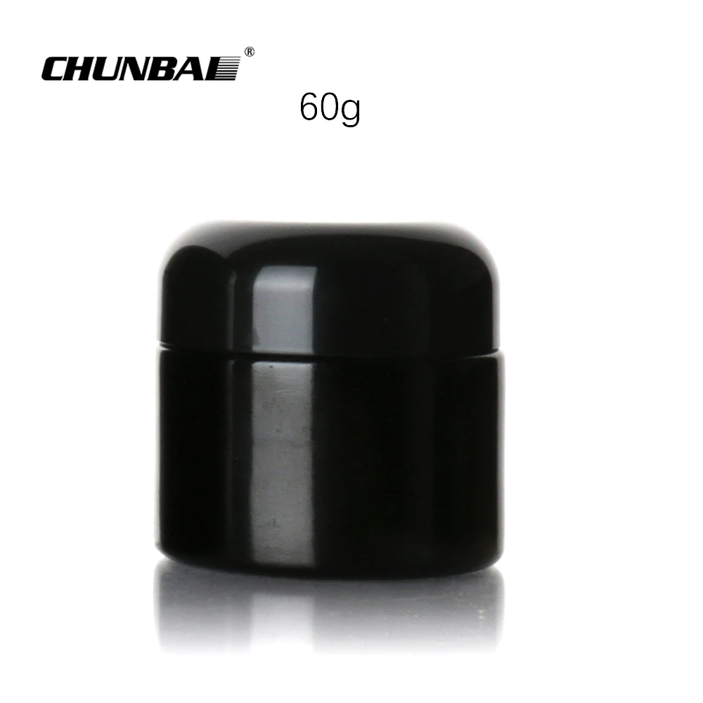 Wholesale Cheap 2oz 4oz body butter UV luxury Custom Packaging Supplier Sets Unique Round Black Cosmetic Glass Jars with Lids