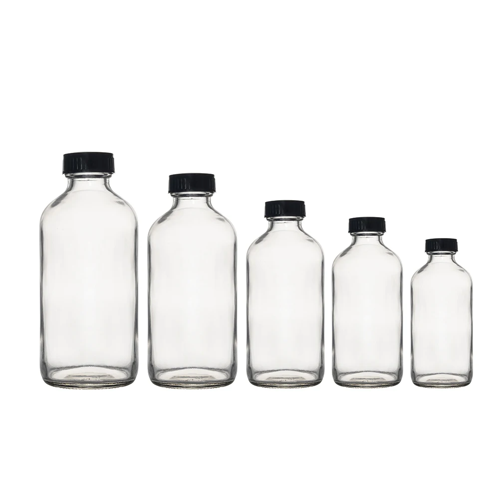 Berlin Packaging Food Grade Transparent Beer Bottle White Empty Coffee Beverage Juice Kombucha Glass Boston Round Bottle