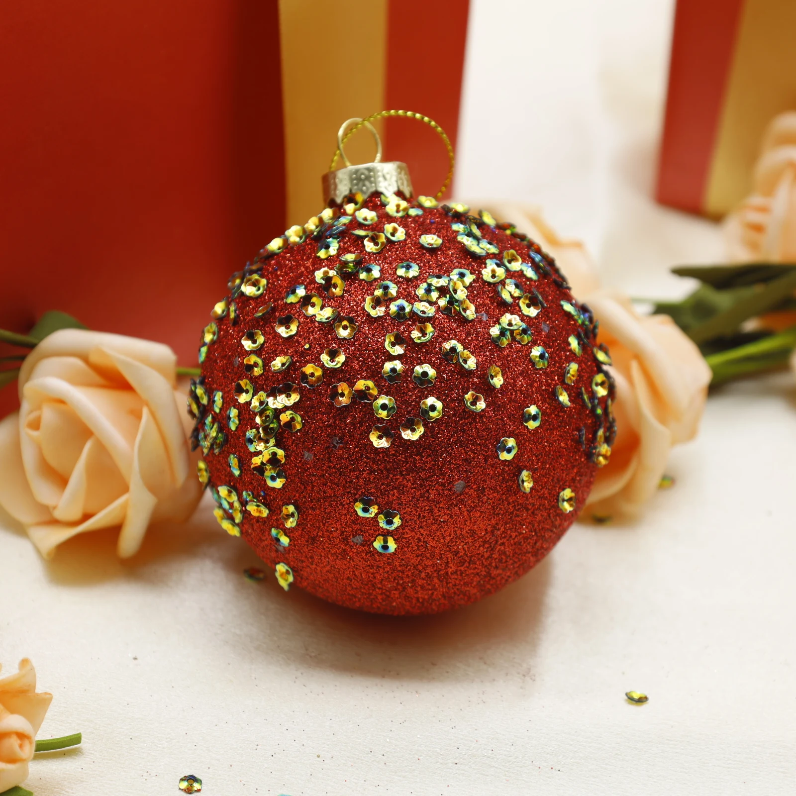 New design Home Decoration 8*8*8 cm Glass ball ornaments Crsfts for Christmas Festival Gift