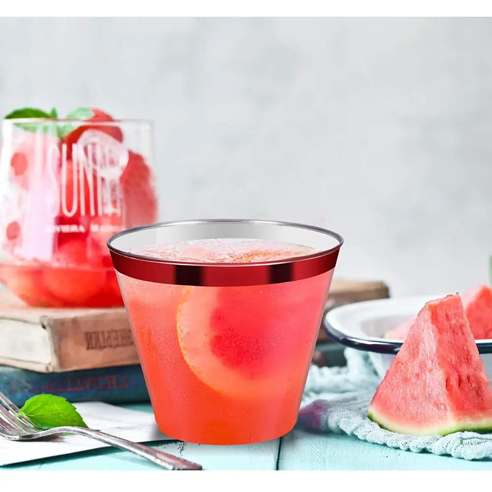 
Wholesale Red Rimmed Wedding Tumblers 
