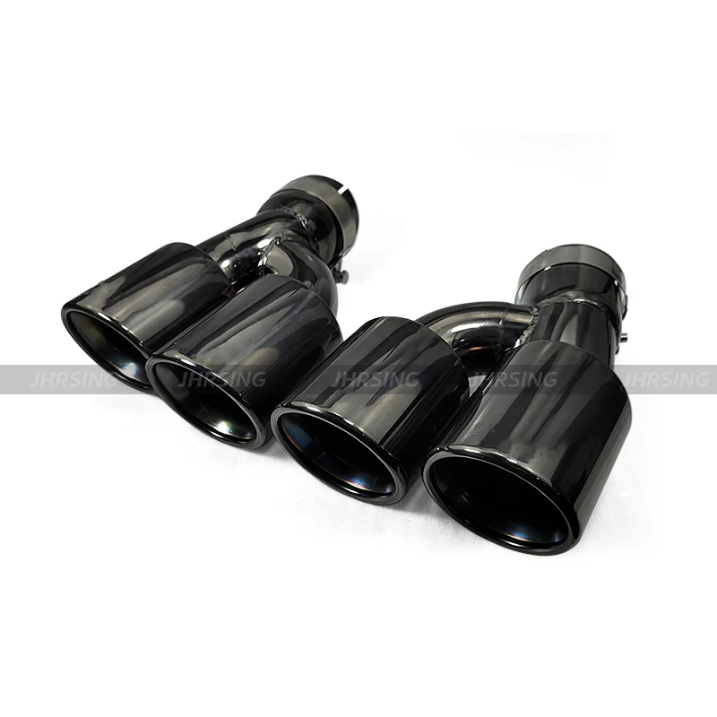 1 pair Exhaust tips fit for BMW5 series G30 year18-22 modified M5 four-outlet stainless steel black chrom muffler pipes