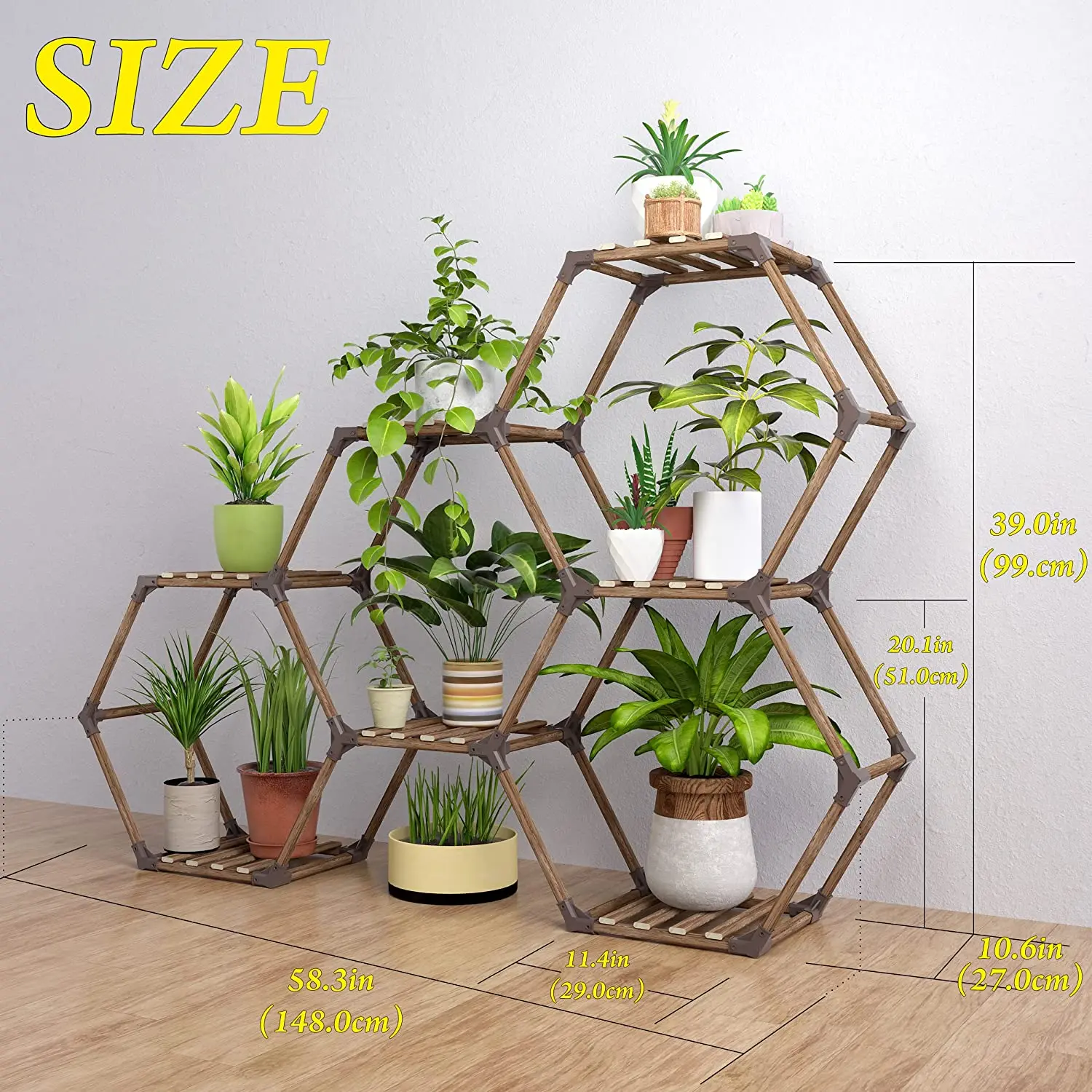 Hot sale 7 tiers large corner plants holder multiple flower pots garden hexagonal indoor shelf display rack plant stand
