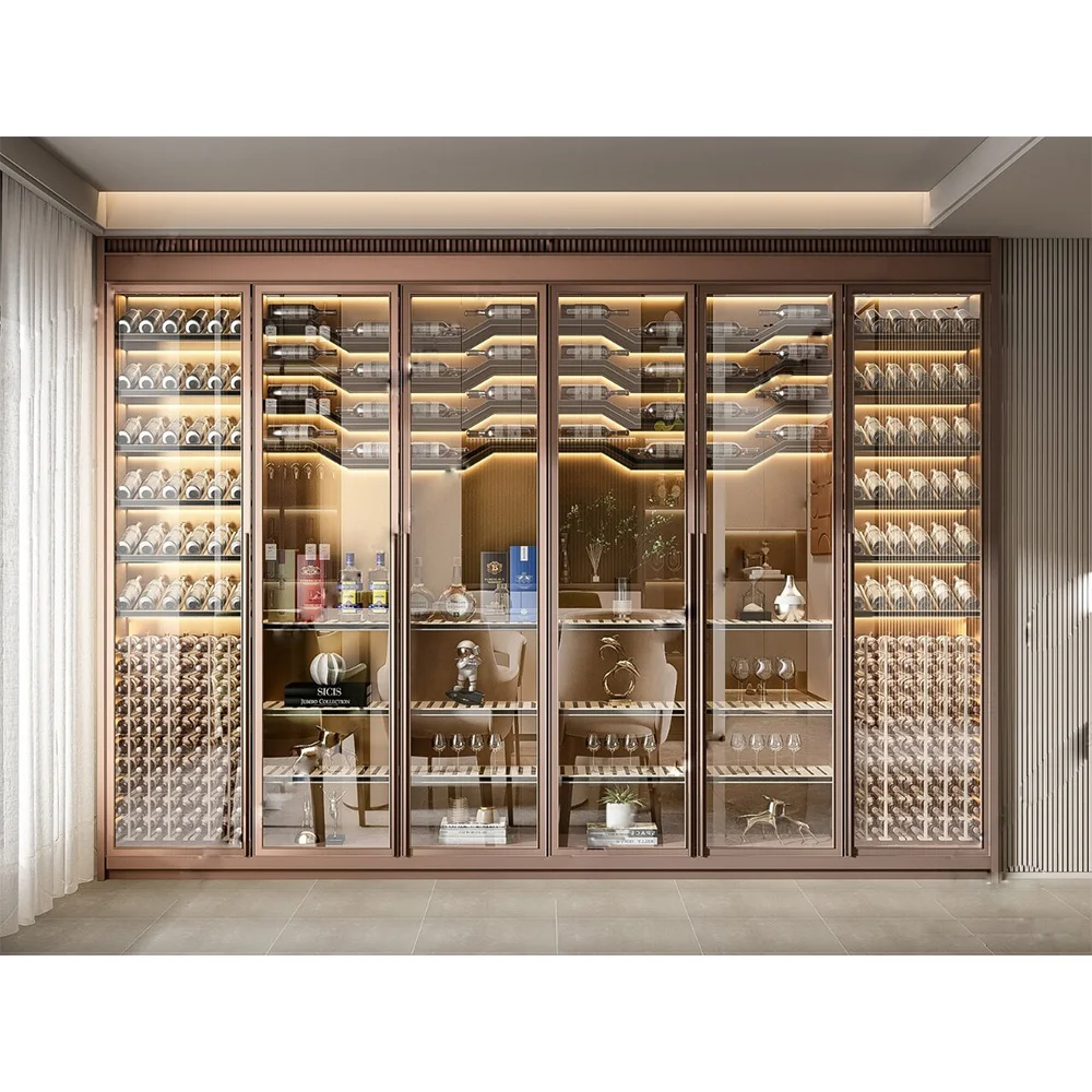 12v Frequency conversion device Modern wine cellar display fridge custom wine cellars design wine and beverage cooler