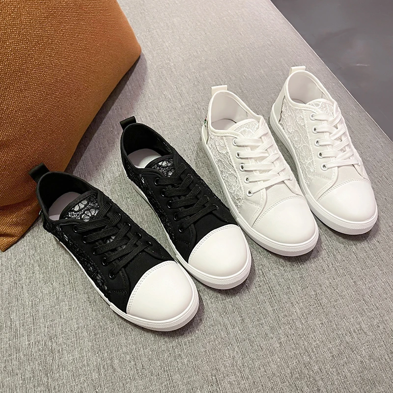2020 new fashion flat bottom casual shoes breathable mesh rose embroidery sports shoes for women