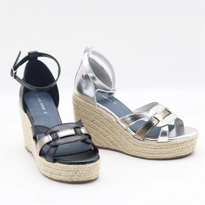 wholesale customized jute outsoles wedge shoes espadrilles sexy low heel wedge shoes pu women shoes sandals ladies