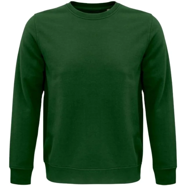 Sweatheshirt without hood unisex in organic cotton and polyester recycled  customizable in various colors and sizes