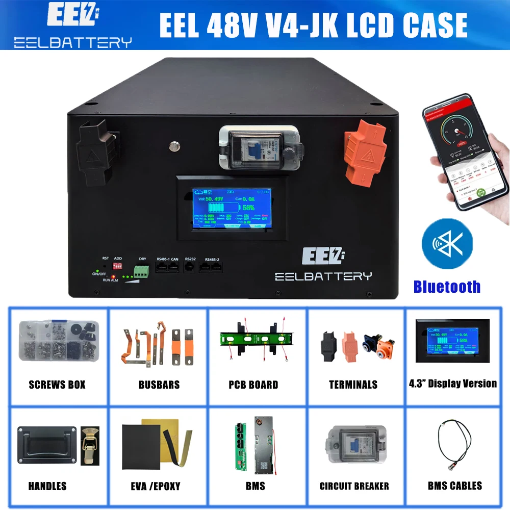 JK DIY BOX KIT 16S 48V 280Ah 302Ah 304Ah 320Ah 48V Lifepo4 Battery PB2A16S20P JK BMS Metal enclosure box