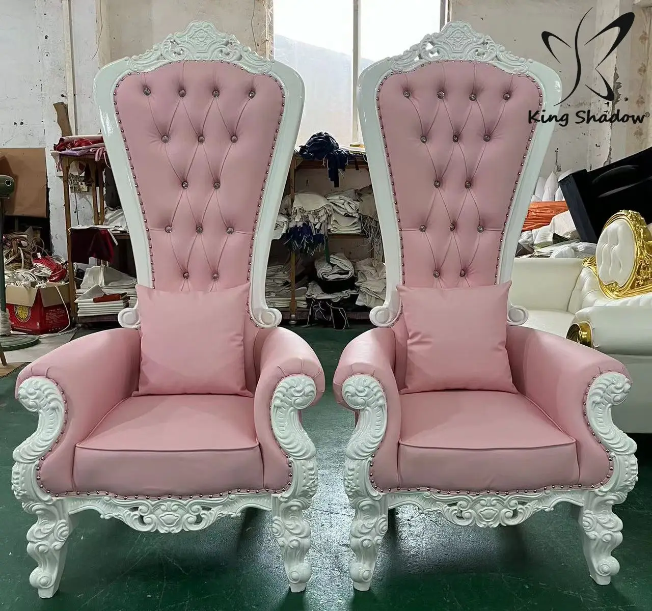 Luxury Royal King Throne Queen Chairs Fabric Chairs Outdoor Living Room School Kitchen Apartment Use-for Weddings Event Chair