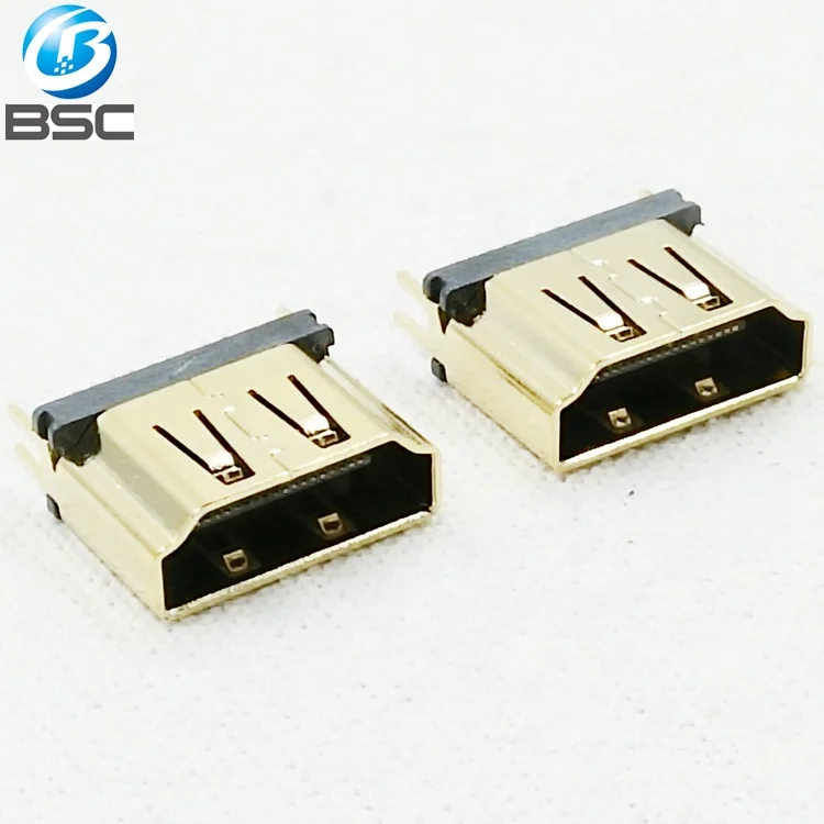 19P Straddle PCB Type A High Definition Multimedia Interface Connector for PCB 1.6mm Thickness with SPCC Shell Gold Plated