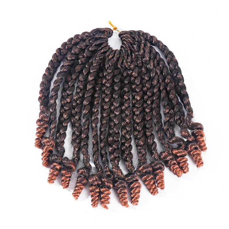 Wholesale colorful 10inch crotchet braids short box braids crochet hair with curly end premium fiber braiding hair vendors