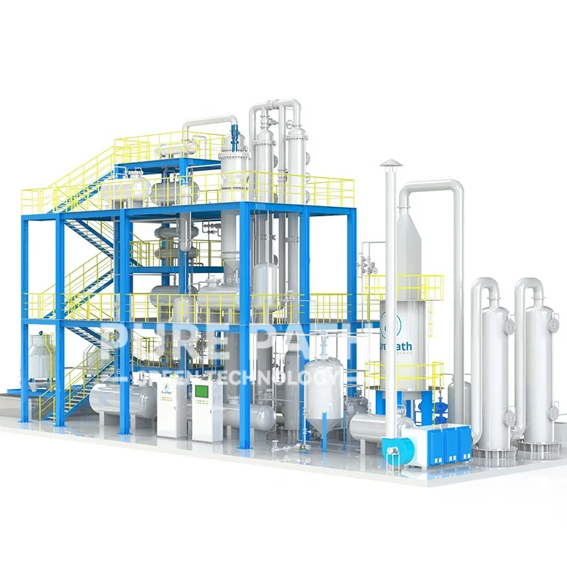 Distillation with high efficient wiped film evaporator obtaining base oil from waste oil plant