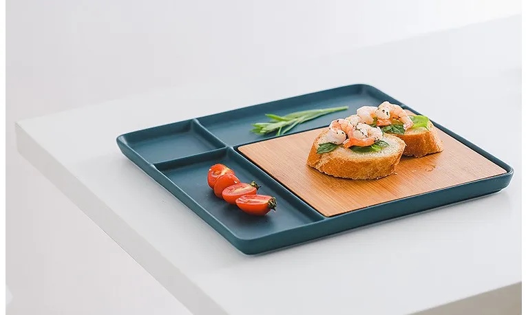 Factory direct hotel restaurant nordic porcelain dish Bamboo Porcelain stead Board