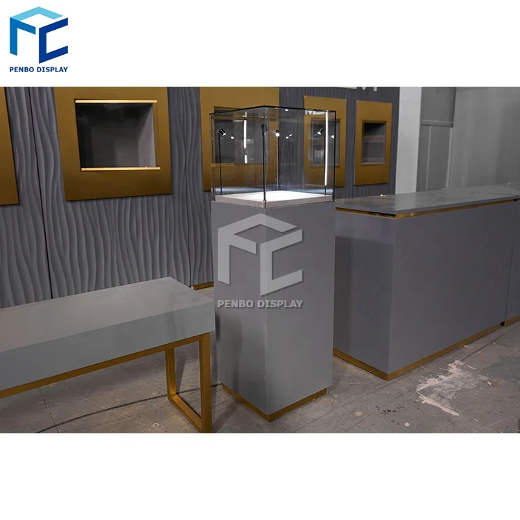 Floor Jewelry Showcase Display Cabinet Jewelry Store Furniture Retail Display Tower Stand Jewelry Display Case