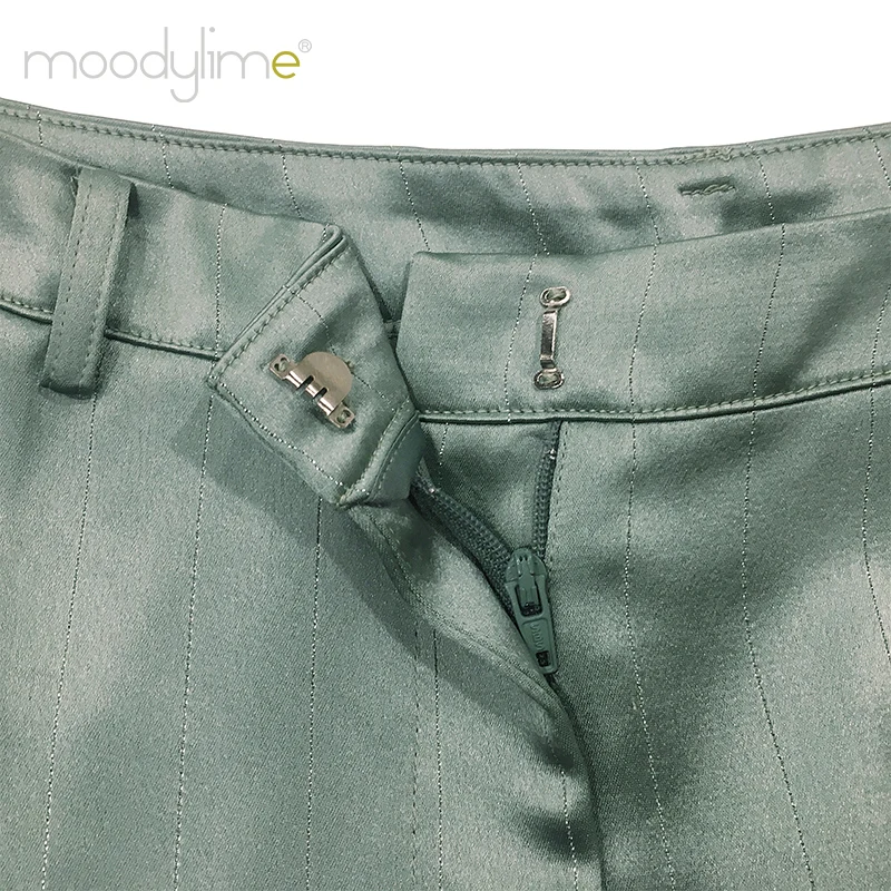 Fashion Wide leg trouser for women hight quality fabric stripe pants and hight waisted wide leg  trousers