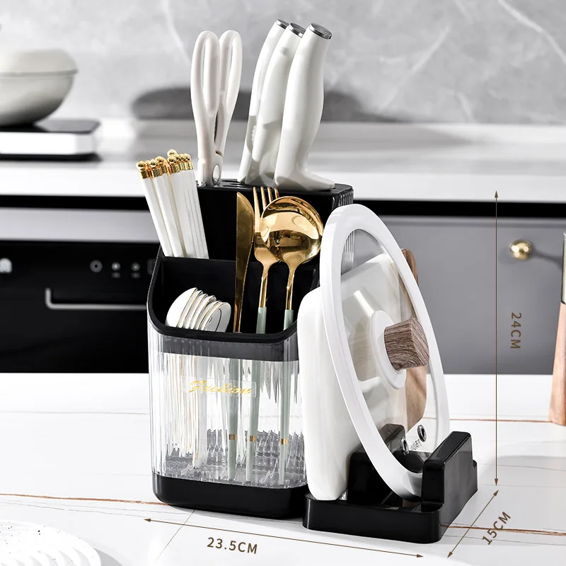 Multifunction Kitchen Utensil Holder Tableware Storage Plastic Storage Container Chopsticks Storage Draining Spoon holder