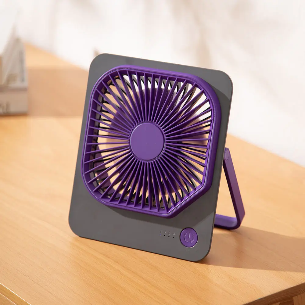 1200mAh Ultra Thin Square USB Rechargeable Mini Desktop Fan Mount Wall Portable Desk Fan