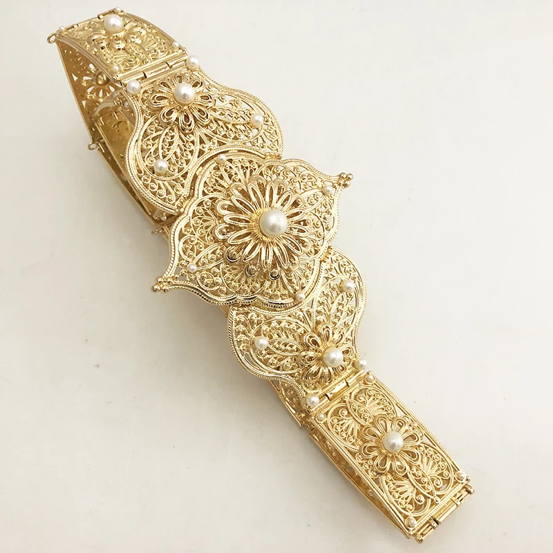 Золотой Европейский для женщин на поясе; Свадебные туфли с отделкой жемчугом и прозрачными стразами в виде этнического свадебное платье кафтан талии украшения свадебный подарок, оптовая продажа