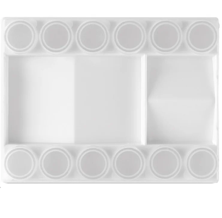 50619 4 wells 12 storage cups Plastic Artist Painting Drawing Tray Palette For Oil Watercolor Painting