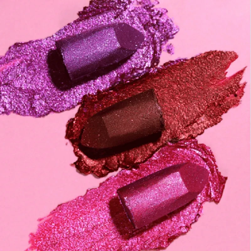 Multi-reflective glitter Pearl Paint Glitter Satin Metallic private label matte lipstick